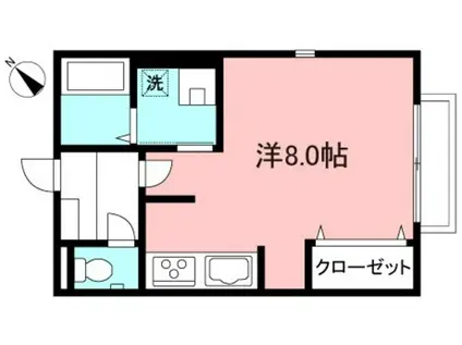 四季ハウス(ワンルーム/2階)の間取り写真