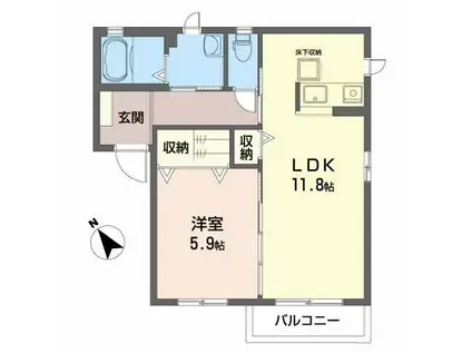 シャーメゾンSS(1LDK/1階)の間取り写真