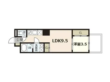 ASTERISK(1LDK/5階)の間取り写真