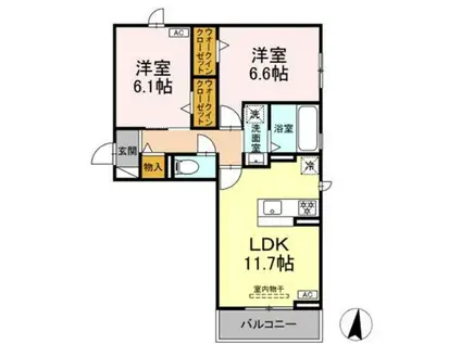 オリオン(2LDK/3階)の間取り写真