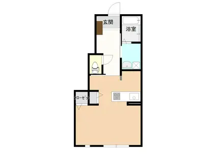 サンシャルム日の出D(ワンルーム/1階)の間取り写真