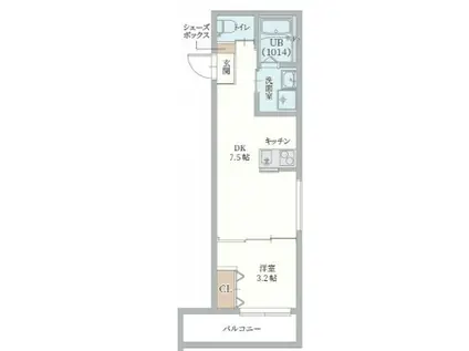 GAZELLE NOAH尼崎尾浜I(1DK/2階)の間取り写真