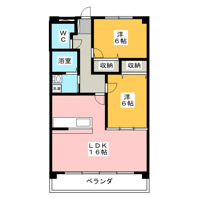 フォレストパークDIO(2LDK/2階)の間取り写真