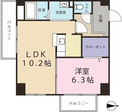 COCOメゾン(2K/8階)の間取り写真