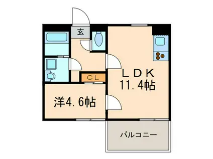 PALACE LAULEA(1LDK/1階)の間取り写真