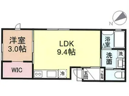 CHATONIII シャトン(1LDK/1階)の間取り写真