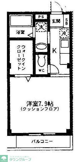 ＪＲ南武線 中野島駅 徒歩5分 3階建 築24年(1K/1階)の間取り写真