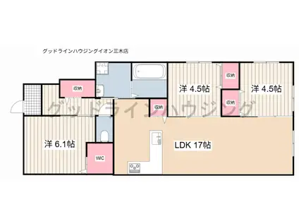 加佐アパート(3LDK/1階)の間取り写真