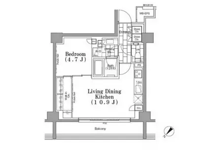 ONE ROOF FLAT TSUKISHIMA(1LDK/3階)の間取り写真