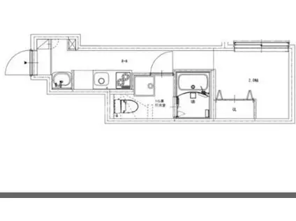 ソルナクレイシア雑司が谷(1K/1階)の間取り写真