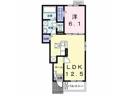 エテルノ(1LDK/1階)の間取り写真