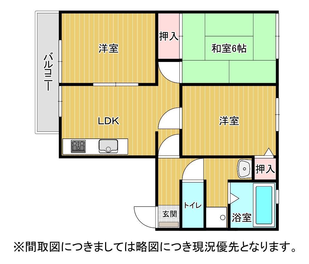 サンビレッジレグルスガーデンB(3LDK/2階)の間取り写真