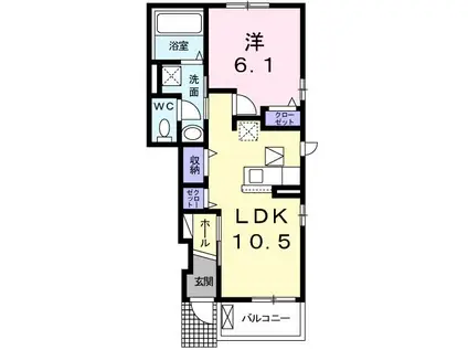 グラシオ南町田(1LDK/1階)の間取り写真