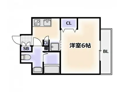 PARK HILLS難波南 HANEUL(1K/10階)の間取り写真