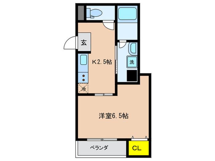 グランメールI(1K/1階)の間取り写真