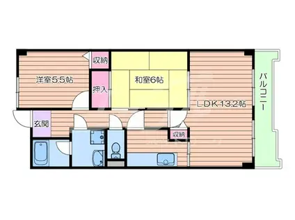 センチュリー竹谷(2LDK/2階)の間取り写真