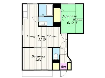 フレイジェI(2LDK/1階)の間取り写真