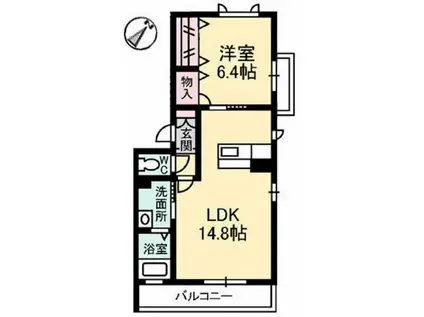 グランマスト高須(1LDK/2階)の間取り写真