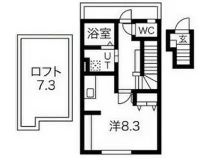あんしん北条町(ワンルーム/2階)の間取り写真