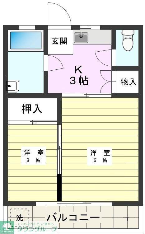 高橋コーポ(2K/2階)の間取り写真