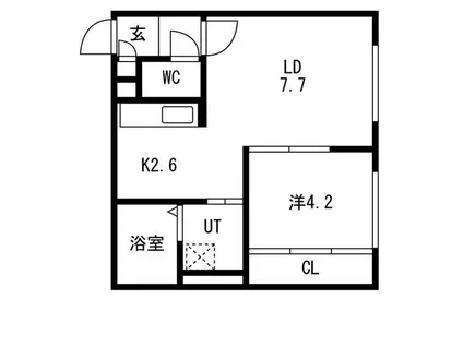 JB千歳II(1LDK/5階)の間取り写真