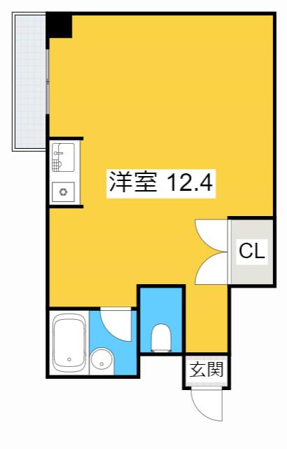 ライセル里(ワンルーム/7階)の間取り写真