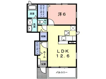 エマーブル・ペルル(1LDK/1階)の間取り写真