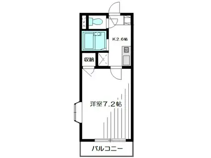 メゾン駒場東大前(1K/2階)の間取り写真
