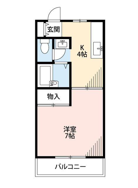 エリール戸塚(1K/1階)の間取り写真