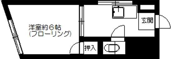 ハイツ三(1K/2階)の間取り写真