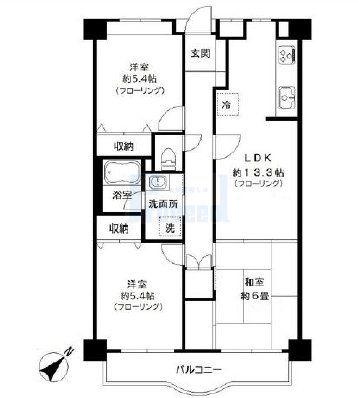 一の蔵レジデンス(3LDK/5階)の間取り写真