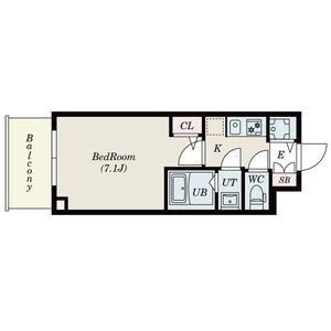 S-RESIDENCE天満GRACIS(1K/2階)の間取り写真