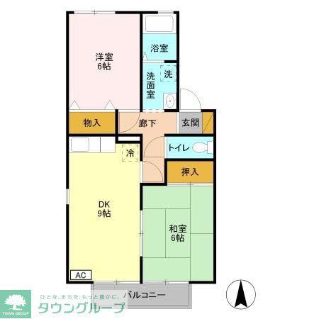 メゾンブランシェA(2DK/1階)の間取り写真