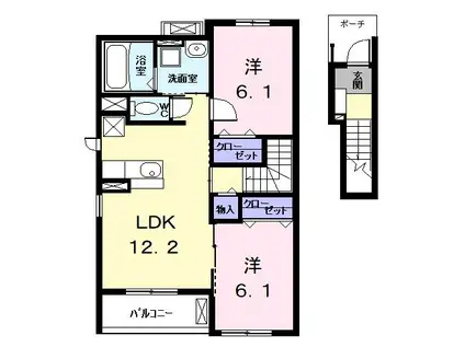 ファースト(2LDK/2階)の間取り写真