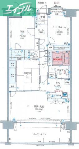 ポレスターブロードシティ岡山南(2SLDK/14階)の間取り写真
