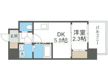 セレニテ南堀江エクラ(1DK/3階)の間取り写真