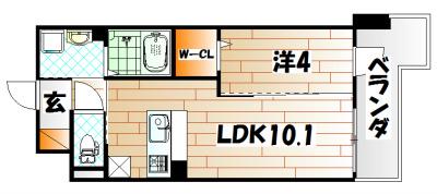 プランドール(1LDK/8階)の間取り写真