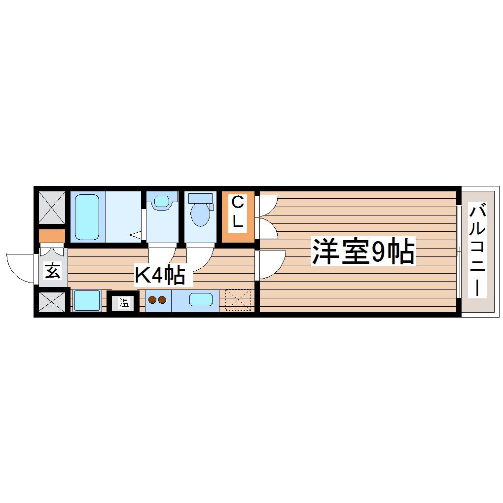 グレイスハイツ長町南(1K/3階)の間取り写真
