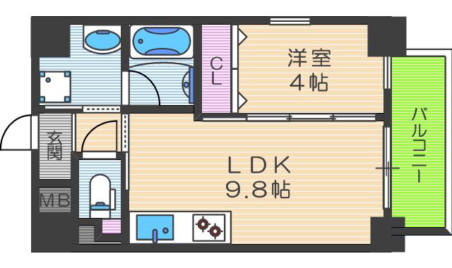 TS GARDEN(1LDK/6階)の間取り写真