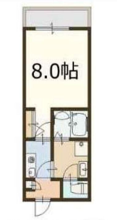 クレスト舎利寺(1K/1階)の間取り写真