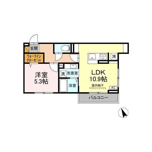 セレウィータ栄町(1LDK/2階)の間取り写真