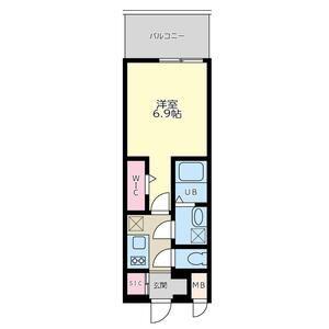 QUINTET NAMBA(1K/14階)の間取り写真
