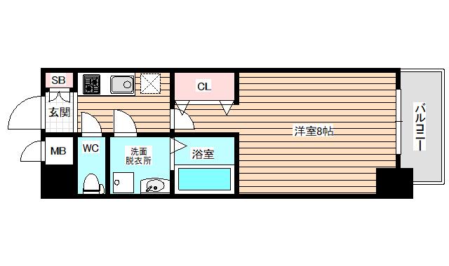 プレサンス大阪福島シエル(1K/10階)の間取り写真
