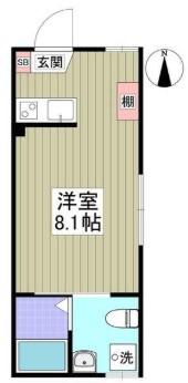 フォルテ西川口(ワンルーム/2階)の間取り写真