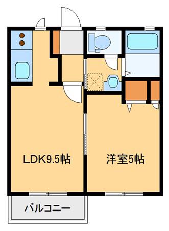 フォーブルハイツII(1LDK/1階)の間取り写真