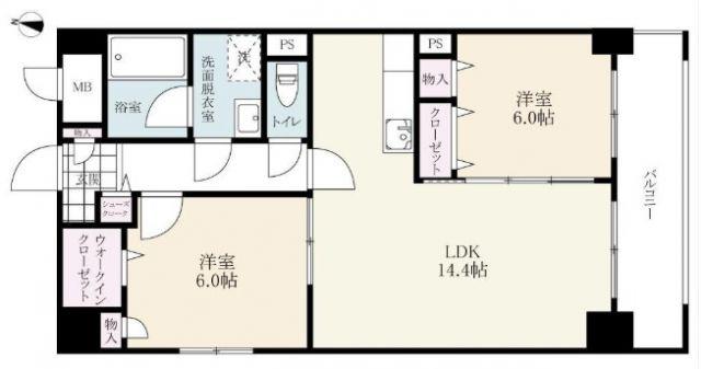 SOPHIA21堀川(2LDK/5階)の間取り写真