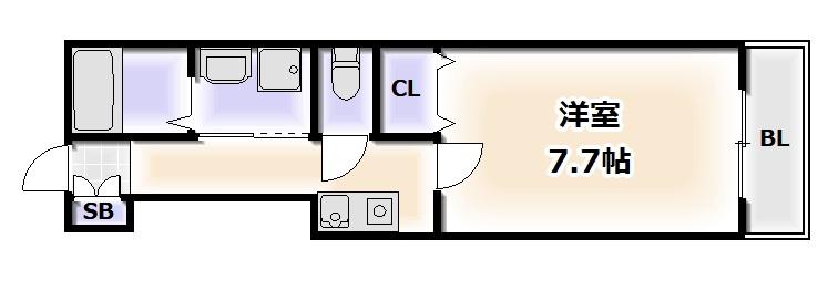 ビガーポリス112(1K/7階)の間取り写真