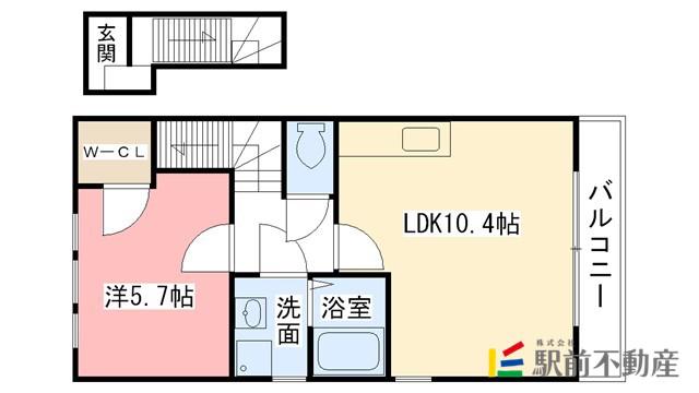 ラディエノールA(1LDK/2階)の間取り写真