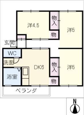 浅草ビル(2DK/4階)の間取り写真