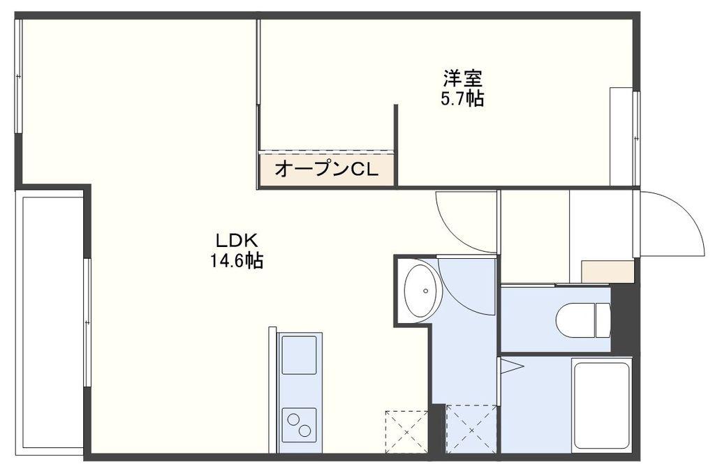 シーアンドスター協和イースト(1LDK/1階)の間取り写真